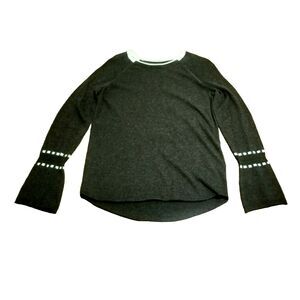 Smartwool Sweater Women Size Small Charcoal Shadow Pine Bell Sleeve Lightweight